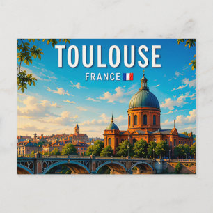 Postal Encanto de la Ciudad Rosa Toulouse Francia