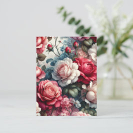 Postal Encanto Floral Rosa Atemporal