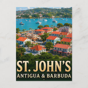 Postal Encanto isleño y puerto caribeño de St. John's