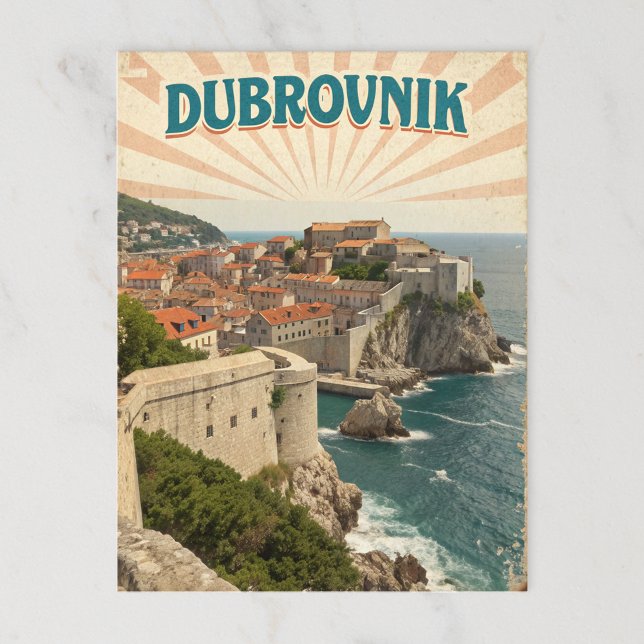 Postal Encanto medieval vintage Dubrovnik (Subido por el creador)