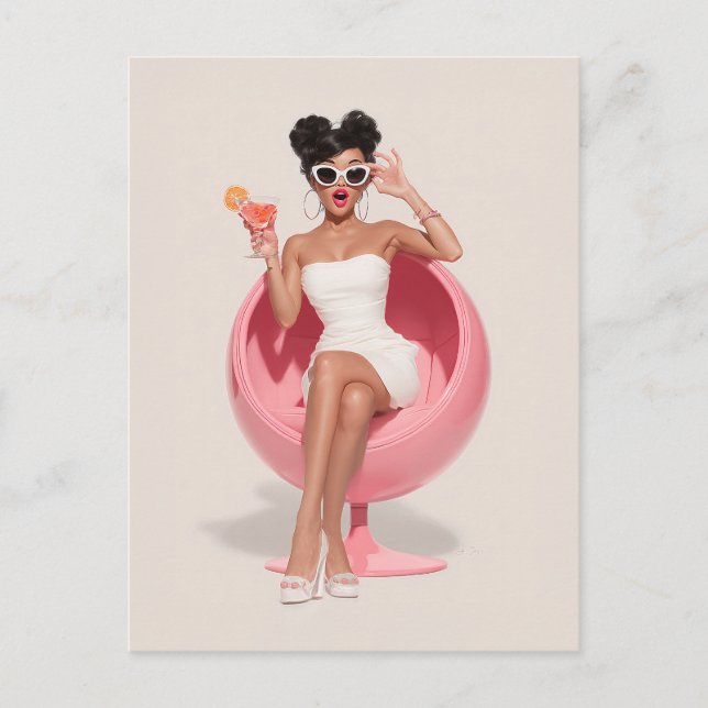 Postal Encanto Retro Glam Chic (Anverso)