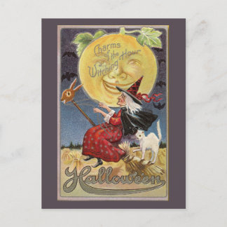 Postal Encantos de la época de brujas de Halloween