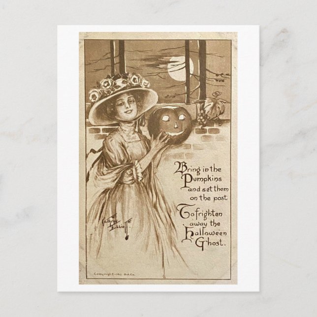 Postal Encender a los fantasmas de Halloween lejos del vi (Anverso)