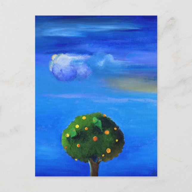 Postal Encendido plateado sobre el árbol Naranja 2012 (Anverso)