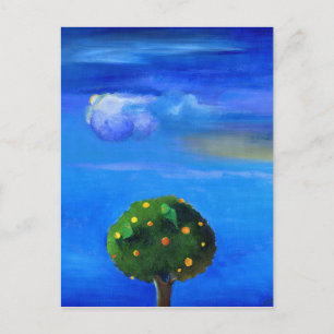 Postal Encendido plateado sobre el árbol Naranja 2012