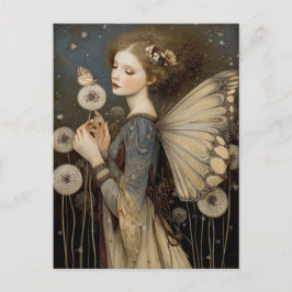 Postal Enchanting Fantasy Fairy & Dandelion Magical Art 