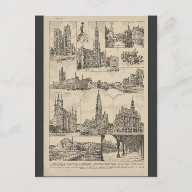 Postal Enciclopedia Francesa 1920, Bélgica (Anverso)