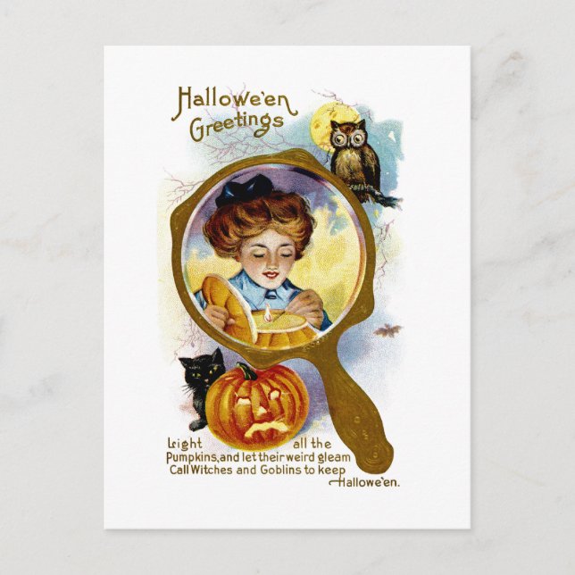 Postal ¡Enciende todas las calabazas! (Anverso)