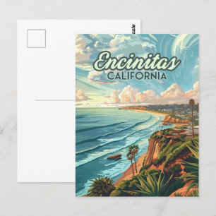 Postal Encinitas California San Diego Beach Vintage