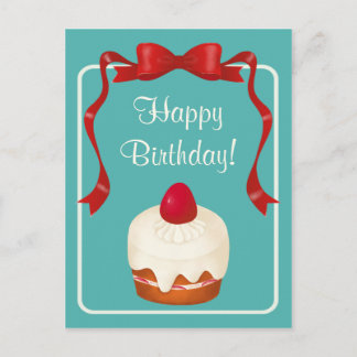 Postal encintada de la torta de la fresa