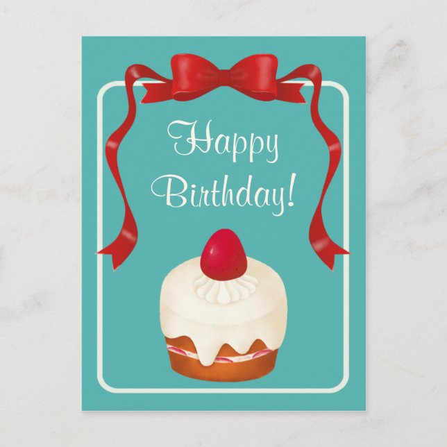 Postal encintada de la torta de la fresa (Anverso)