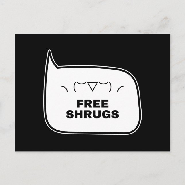 Postal ENCOGIMIENTOS GRATIS Kaomoji divertidos Emoticonos (Anverso)