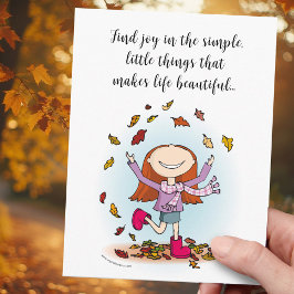 Postal Encontrar alegría en las cosas simples, pequeñas c