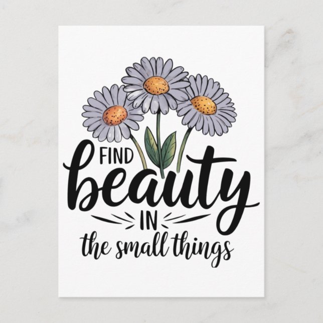 Postal Encontrar belleza en las cosas pequeñas (Anverso)