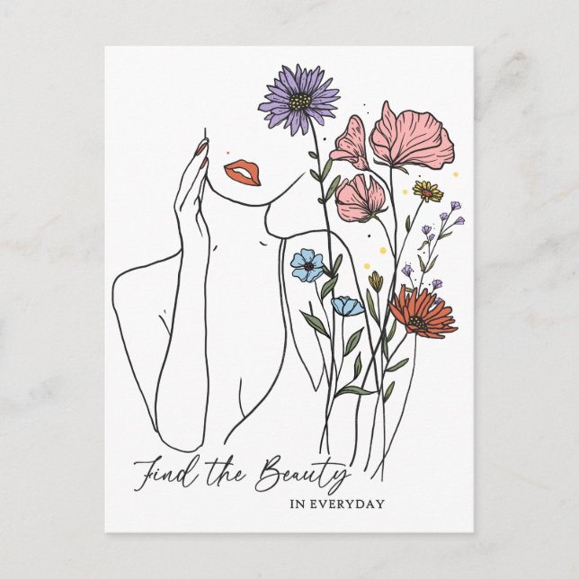 Postal Encontrar La Belleza En La Cita Inspiradora De Tod (Anverso)