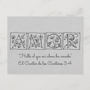 Postal Encontré al que ama mi alma~Escritura~Español