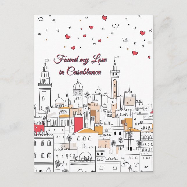 Postal Encontré mi amor en Casablanca El día de San Valen (Anverso)