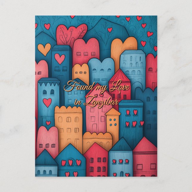 Postal Encontré mi amor en Zanzíbar El día de San Valentí (Anverso)