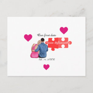 Postal Encontré mi pieza faltante Pareja primer día de Sa