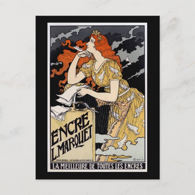 Postal Encre L. Marquet, Eugène Grasset (Anverso)