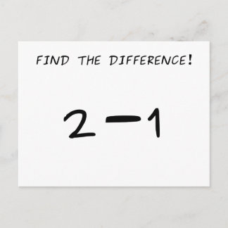 Postal ¡Encuentra la diferencia! 2 menos 1