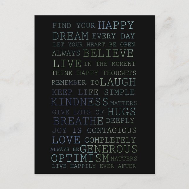 Postal Encuentra tu felicidad (Anverso)