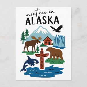 Postal Encuentrame En Alaska Recuerdo De La Naturaleza Y