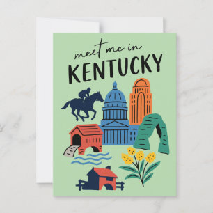 Postal Encuentrame en Kentucky Retro Estado de Bluegrass