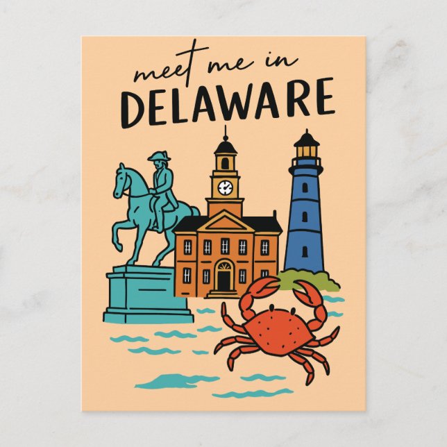 Postal Encuentrame en la Historia Costera de Delaware Dov (Anverso)