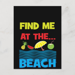 Postal Encuéntrame En La Playa Diseño De Vacaciones De Ve