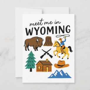 Postal Encuentrame En Wyoming Vaquero Bisonte Torre del D