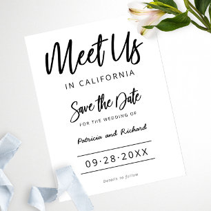Postal Encuentranos en la boda de destino Save The Date