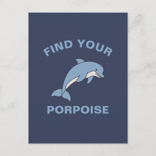 Postal Encuentre su Porpoise Funny Ocean Sea Animal Fish 
