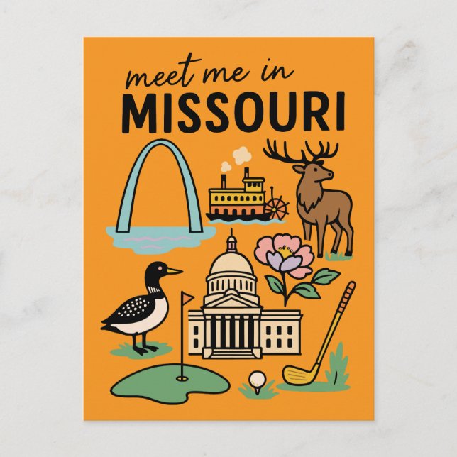 Postal Encuentreme en Missouri St. Louis Kansas City Retr (Anverso)