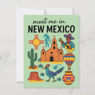 Postal Encuentreme en Nuevo México Suroeste Retro