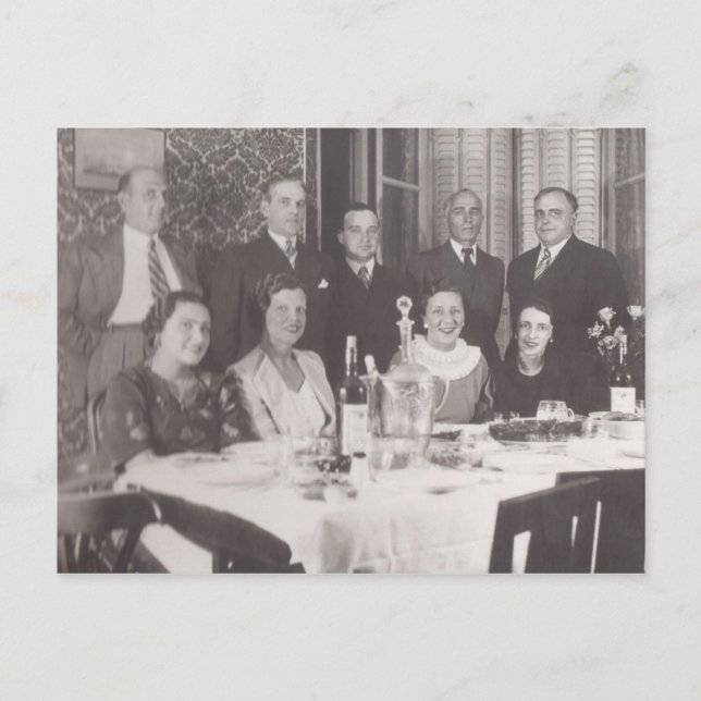 Postal Encuentro con amigos para la cena - París, 1930 (Anverso)