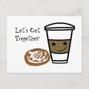 Postal Encuentro de café adorable