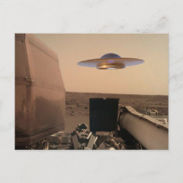 Postal Encuentro de Saucer de OVNI de Mars InSight Alien