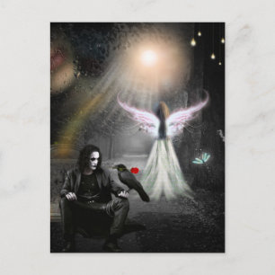 Postal Endless Love Crow and Angel