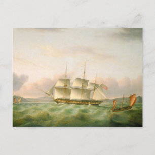 Postal Endymion HMS de Plymouth por Thomas Luny