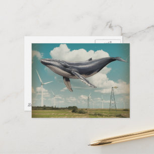 Postal Energía de molino de viento de ballena voladora