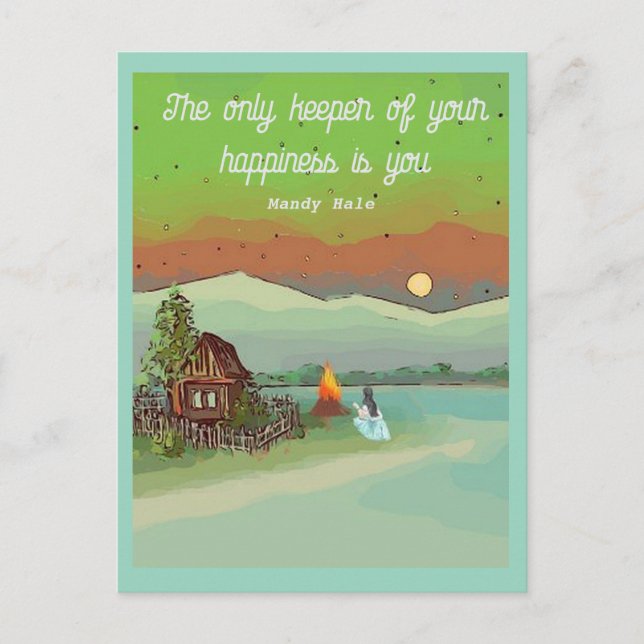 Postal ENERGÍA DE VERANO con sombrillas cielo azul y un l (Anverso)