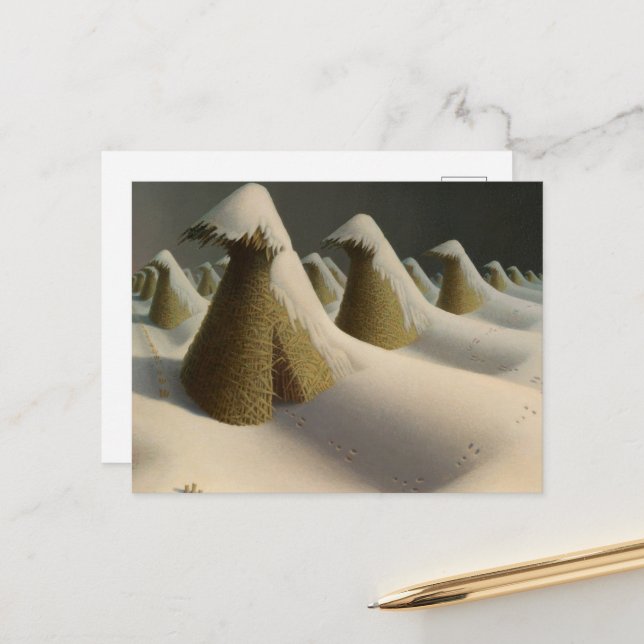 Postal Enero por Grant Wood (Anverso/Reverso In Situ)