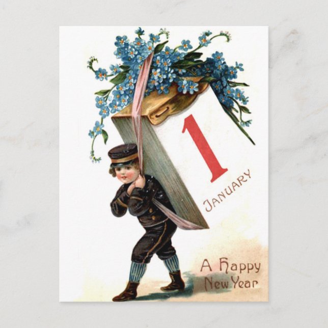 Postal Enero viene el primero (Anverso)