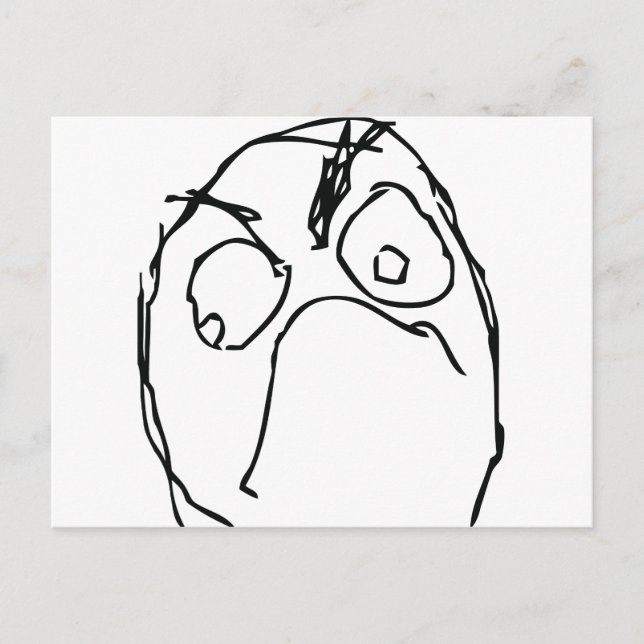 Postal Enfadada cara de meme infeliz (Anverso)