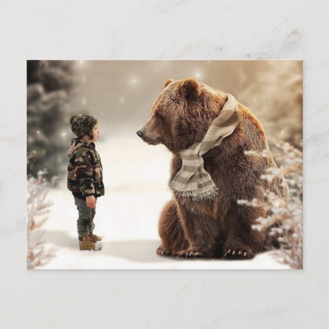 Postal Enfant et ours (Anverso)