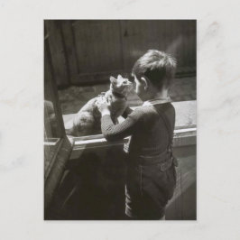 Postal Enfant et son chat - Willy Ronis