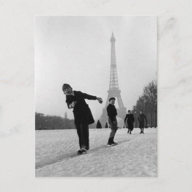 Postal Enfants et neige - París - 1945 - Robert Doisneau (Anverso)