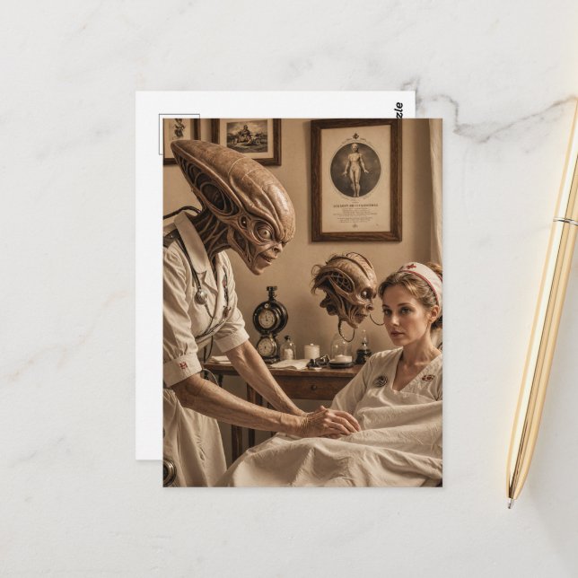 Postal Enfermera Alien (Anverso/Reverso In Situ)