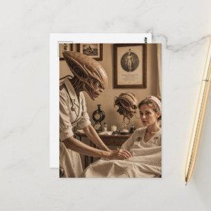 Postal Enfermera Alien